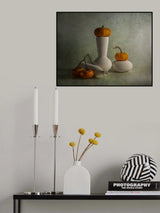 Still life of persimmon and pumpkin Poster och Canvastavla