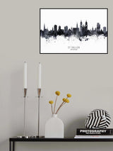 St Gallen Switzerland Skyline Poster och Canvastavla