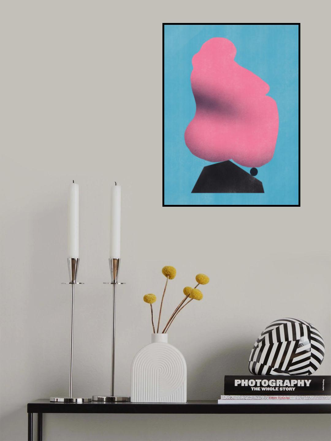 Stone Sculpture In Red Pink Poster och Canvastavla