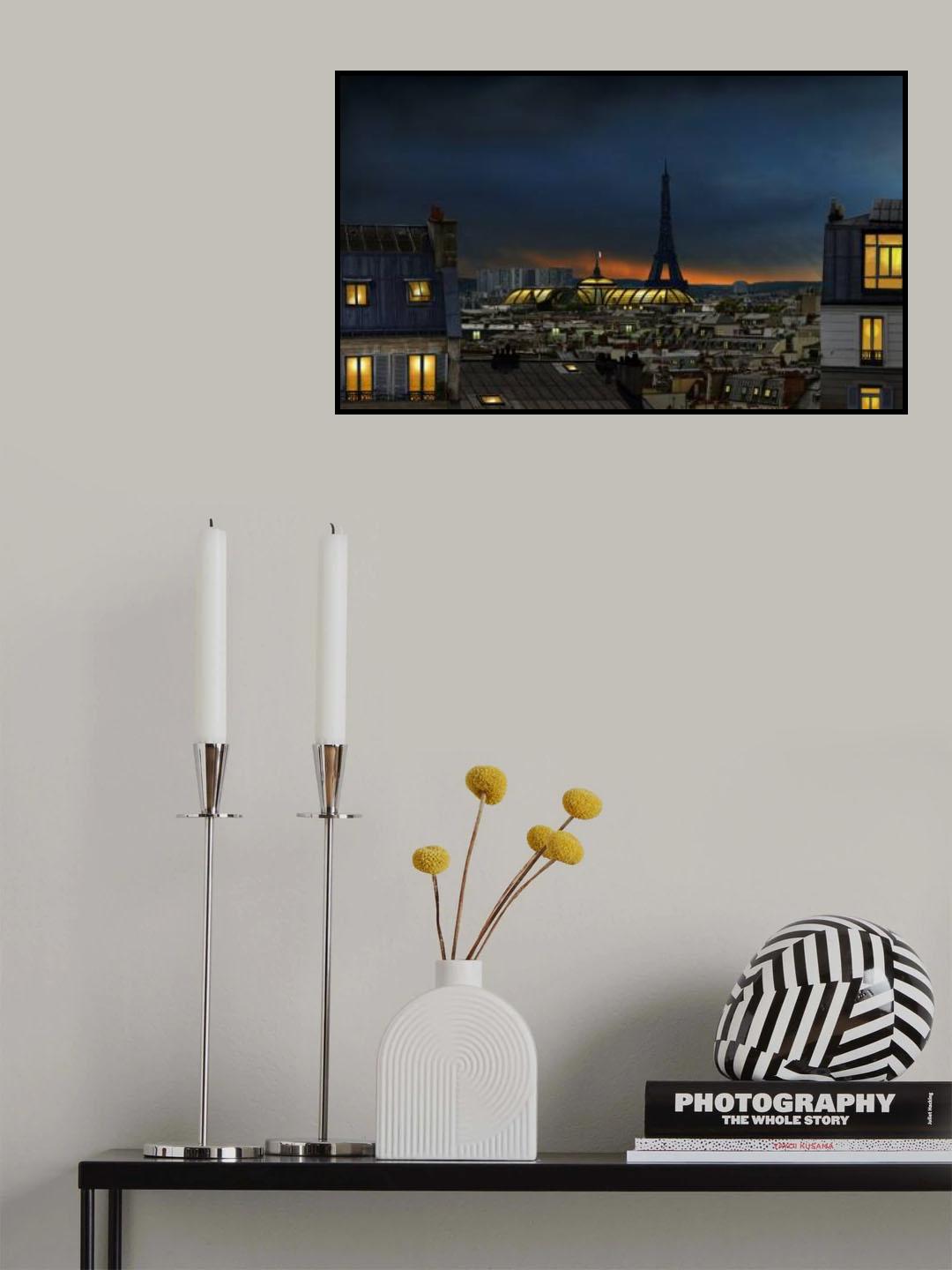 the twilight falls on the city of lights Poster och Canvastavla