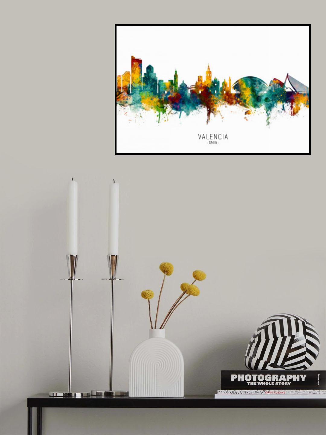 Valencia Spain Skyline Poster och Canvastavla
