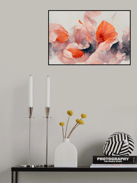 Salmon Flowers Poster och Canvastavla