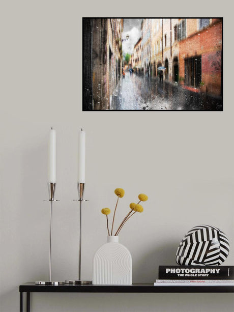 Vicolo in Trastevere dopo la pioggia Poster och Canvastavla