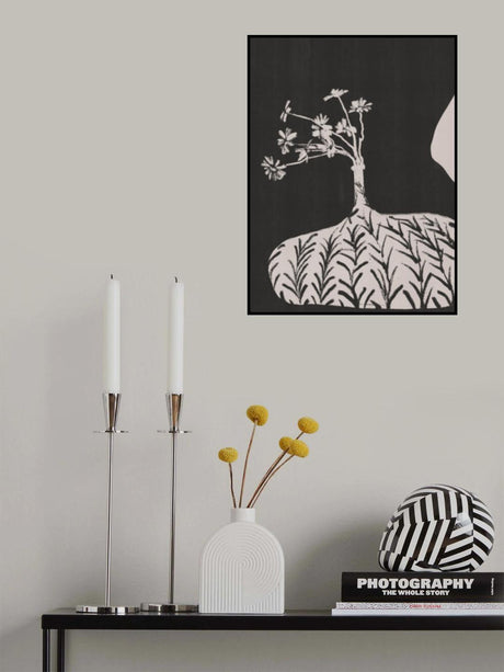 Plump Vase With Slender Flowers Poster och Canvastavla