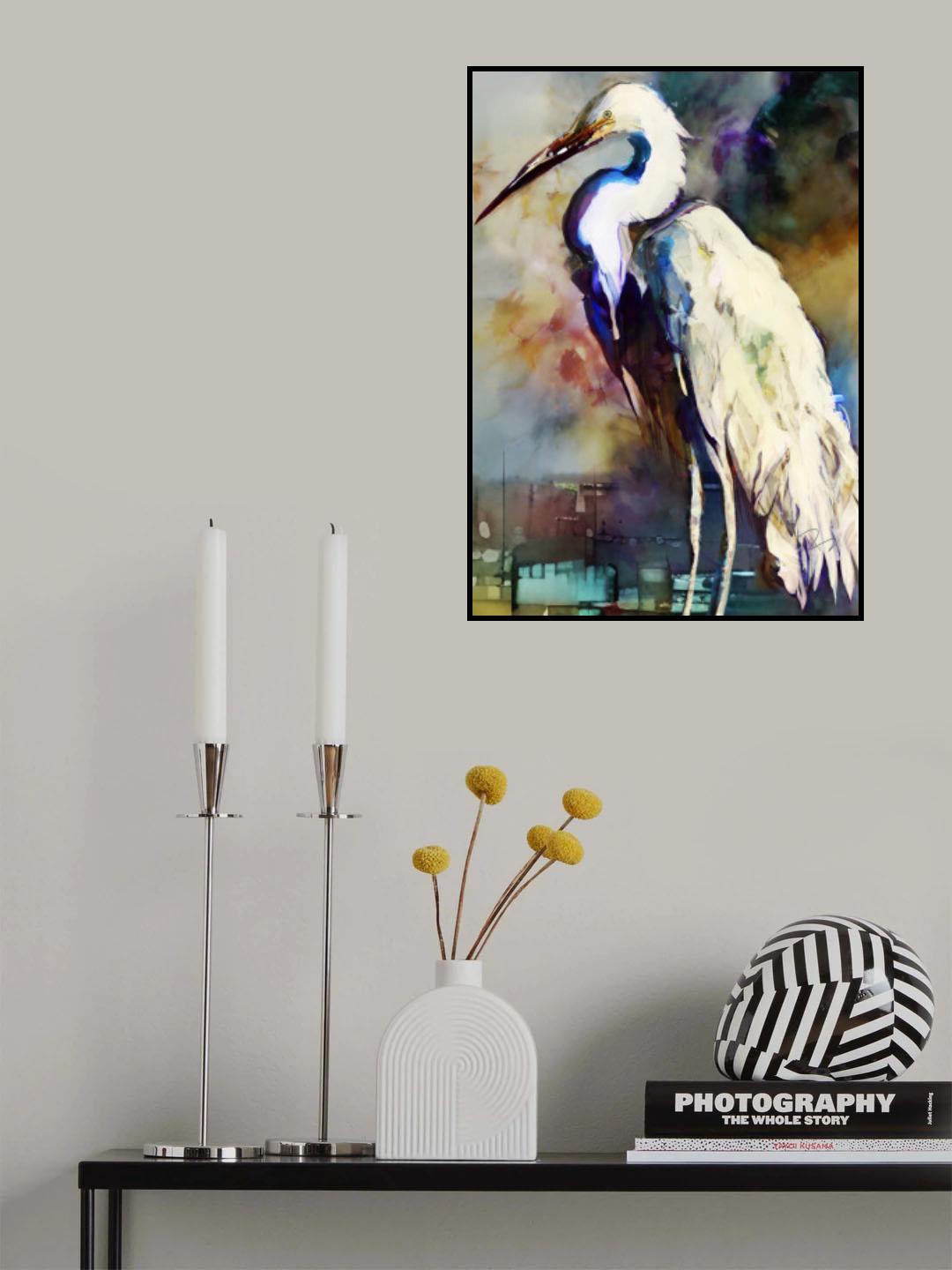 Egret After the Storm Poster och Canvastavla