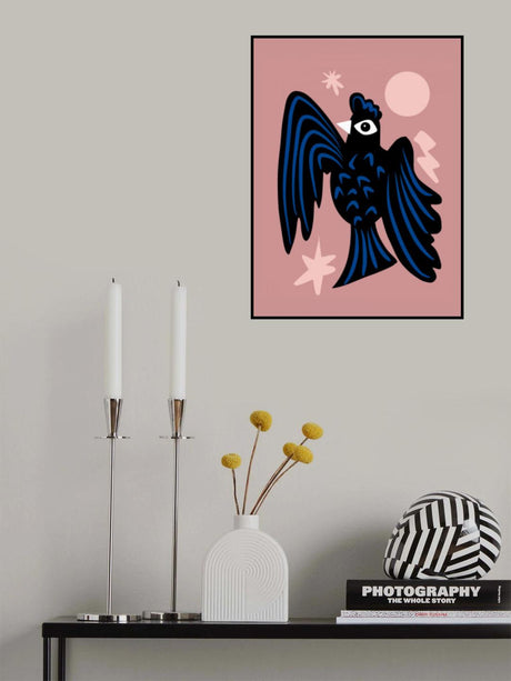 Moon and Stars Raven Poster och Canvastavla