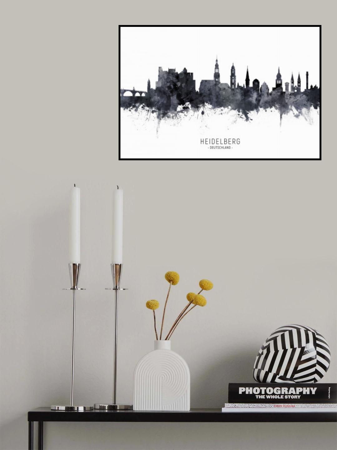 Heidelberg Germany Skyline Poster och Canvastavla