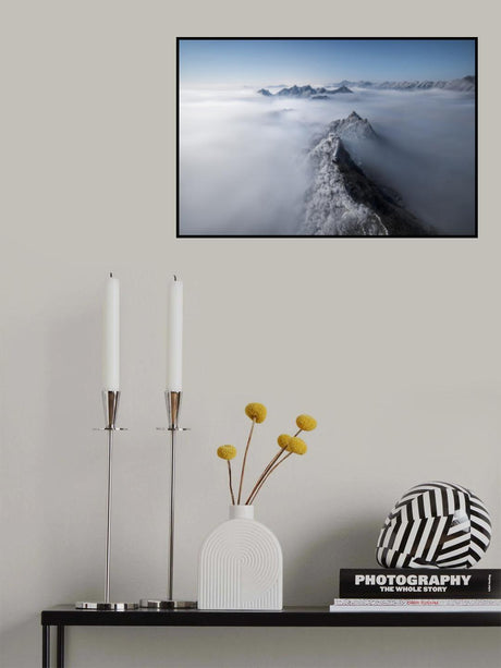 Great Wall Moonlight Starry Sky Cloud Sea Poster och Canvastavla