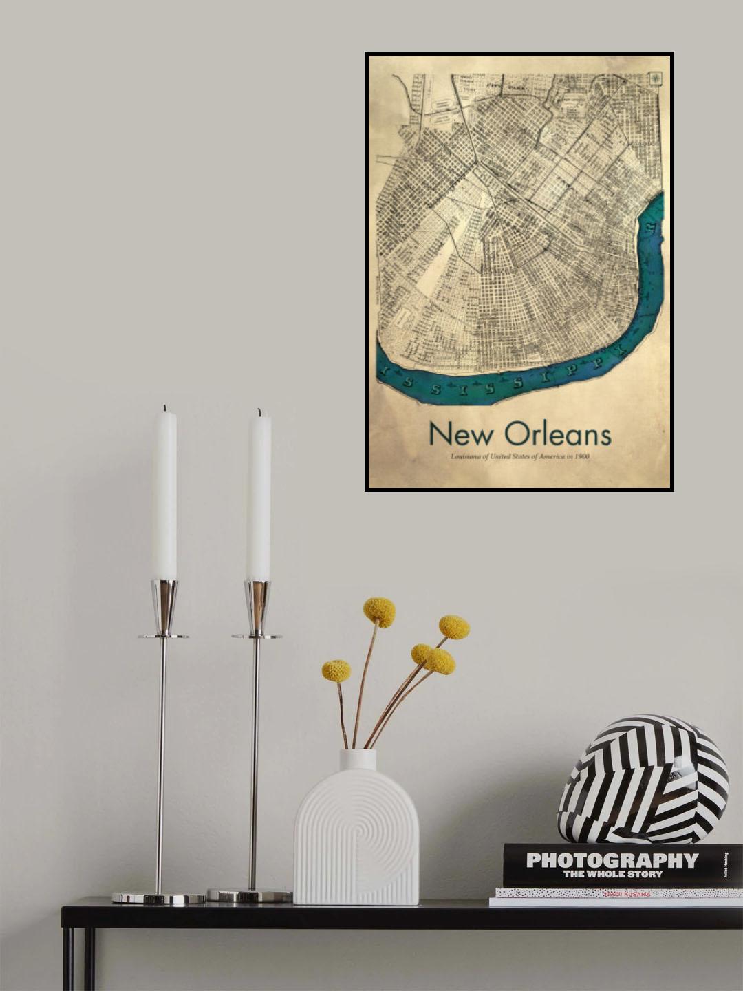 New Orleans map Poster och Canvastavla