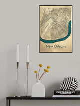 New Orleans map Poster och Canvastavla
