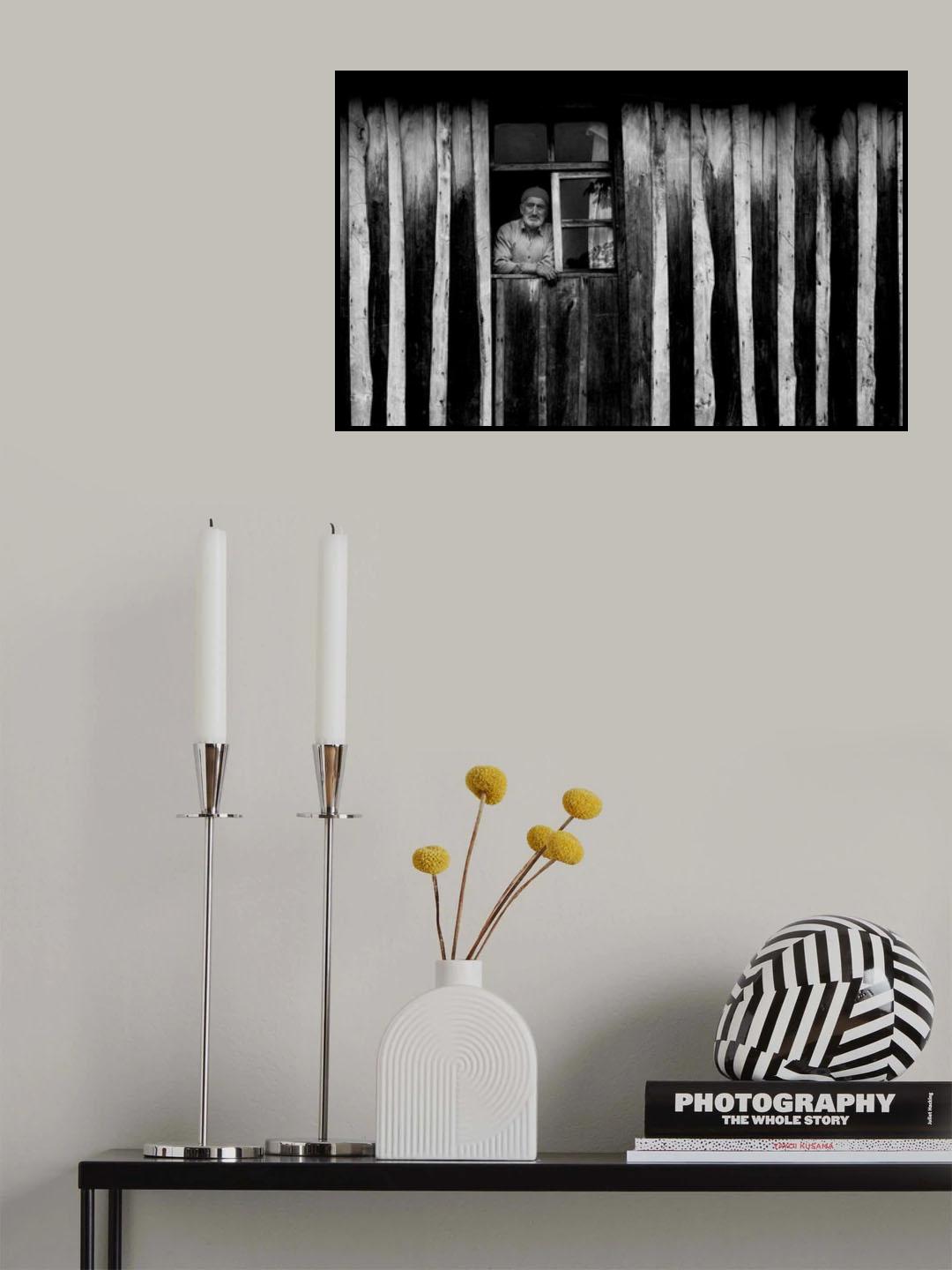 black and white house Poster och Canvastavla