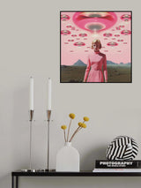 Surreal UFO Collage Art Poster och Canvastavla