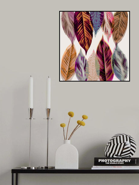 Red and Pink Leaves Poster och Canvastavla