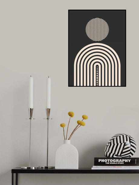 Mid Century Geometrical In Black Poster och Canvastavla