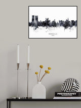 Marseille France Skyline Poster och Canvastavla