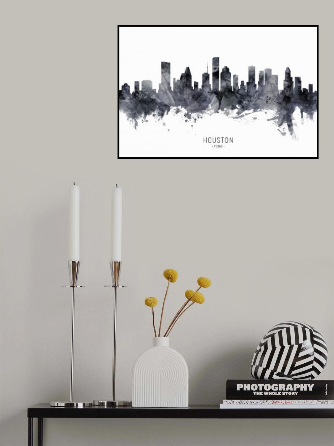 Houston Texas Skyline Poster och Canvastavla