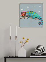 Spring Flower Bonnet On Chameleon Poster och Canvastavla