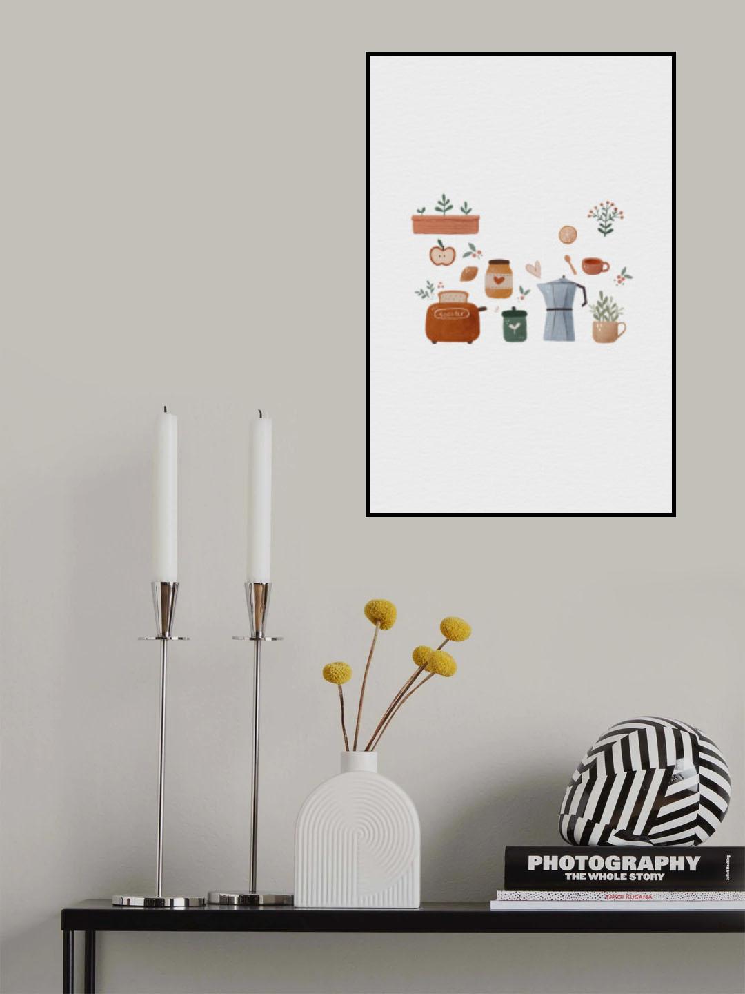Kitchen Set Illustration Poster och Canvastavla