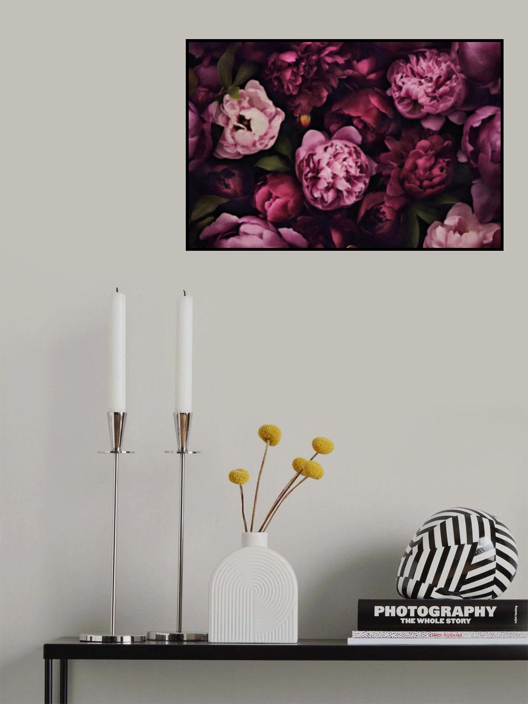 Pastel Peonies Watercolor Flowers Poster och Canvastavla