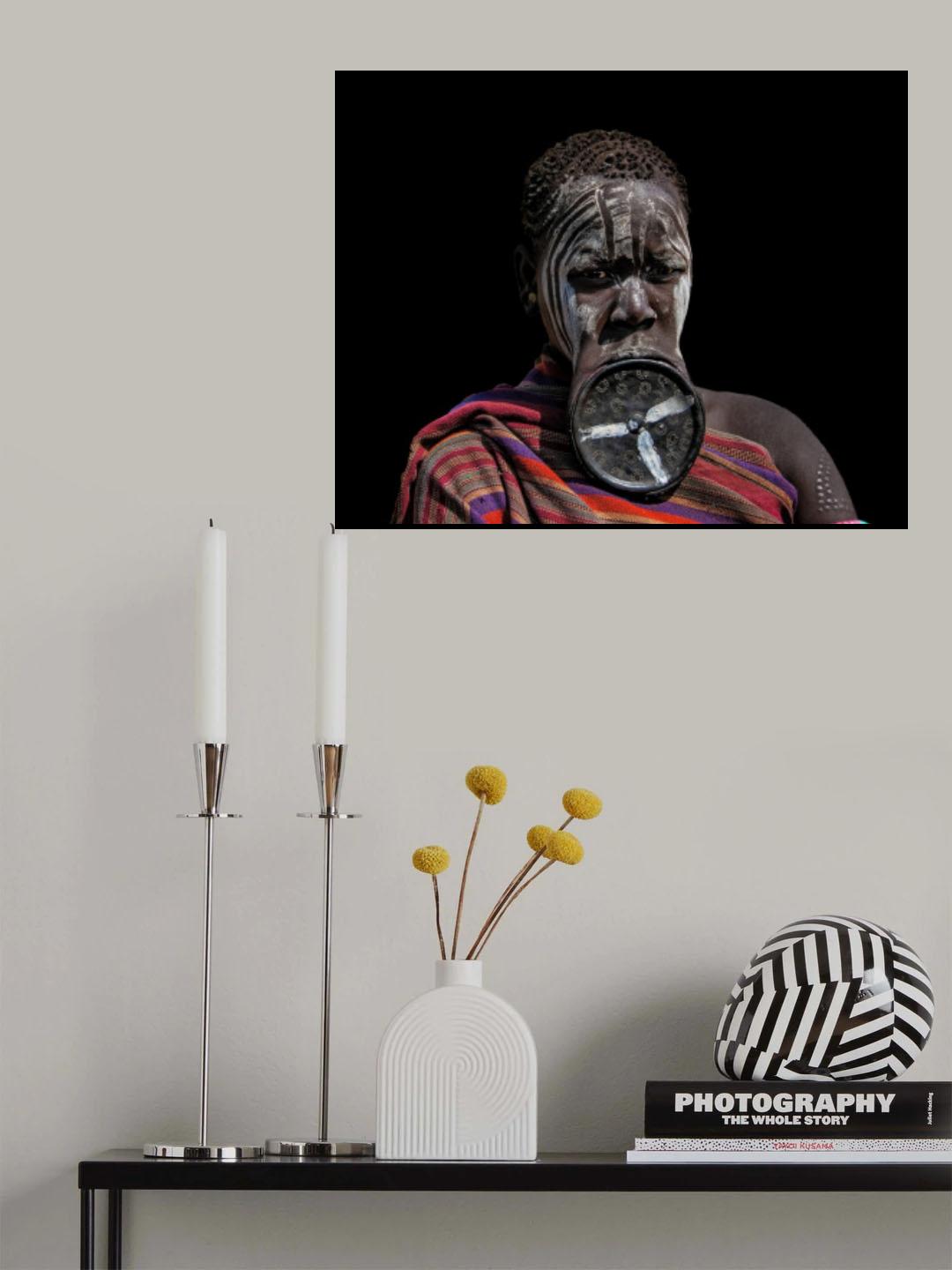 Mursi tribe woman, Omo River Valley, Ethiopia Poster och Canvastavla