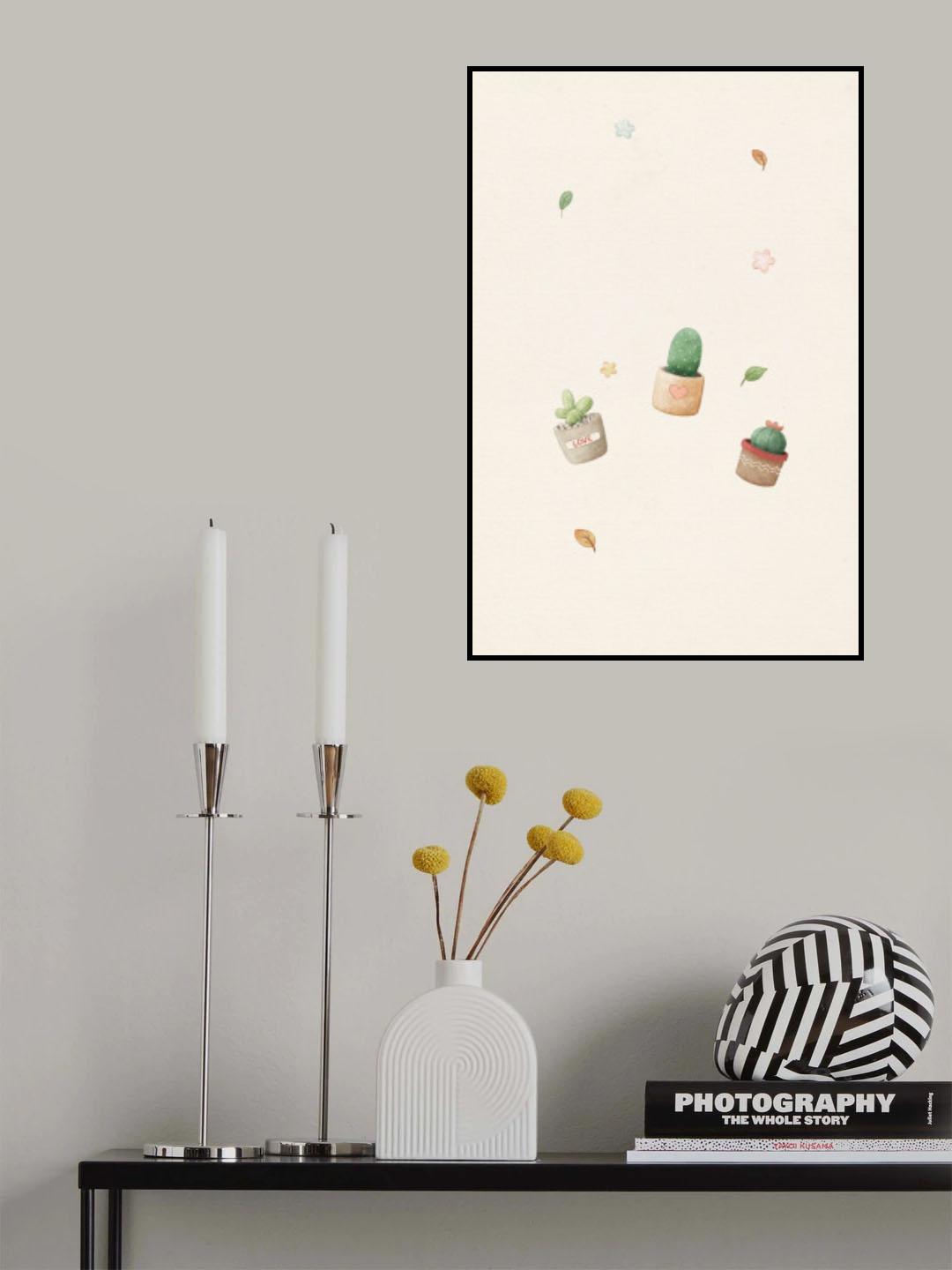 Cactus Plants Kawaii Poster och Canvastavla