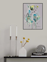 Mandala Floral (green &blue) Poster och Canvastavla