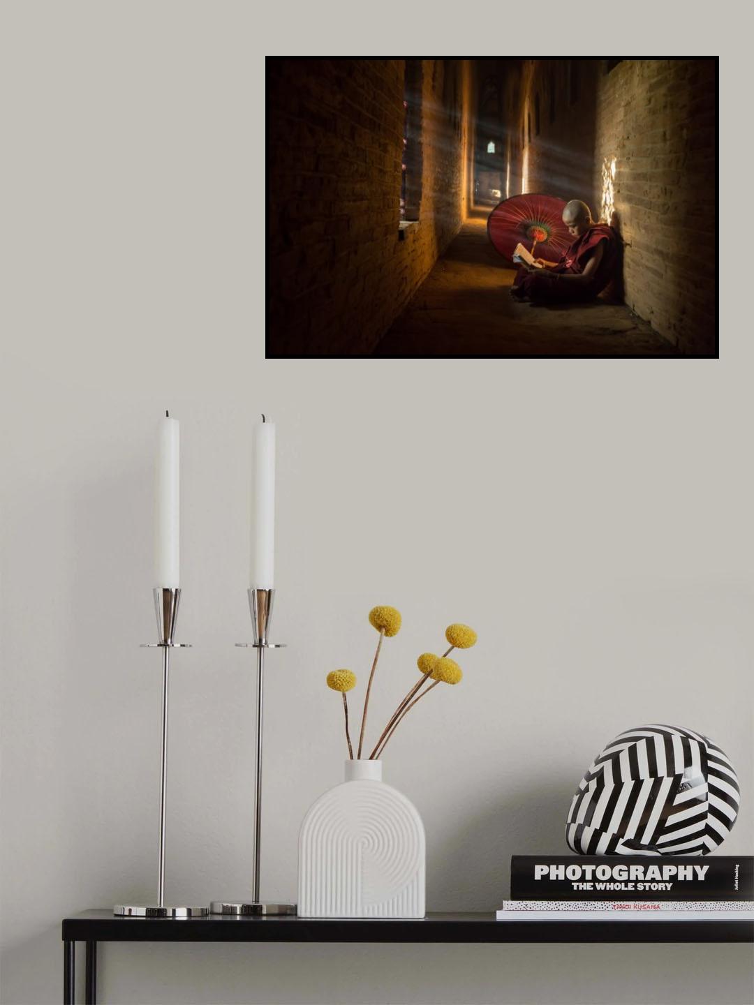 Book and Monk Poster och Canvastavla