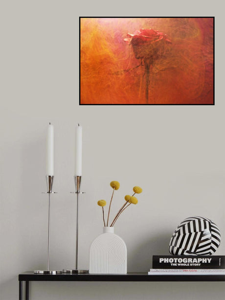 red rose and ink in water Poster och Canvastavla