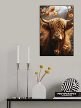 Bull And Flowers Poster och Canvastavla