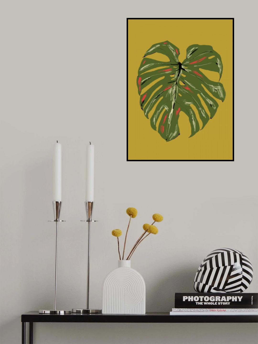 Monstera Leaf Green Poster och Canvastavla