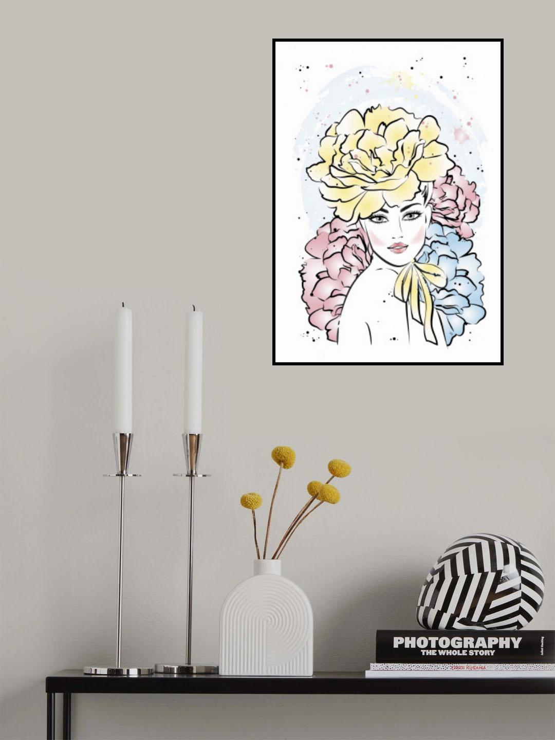 Peony Girl Poster och Canvastavla