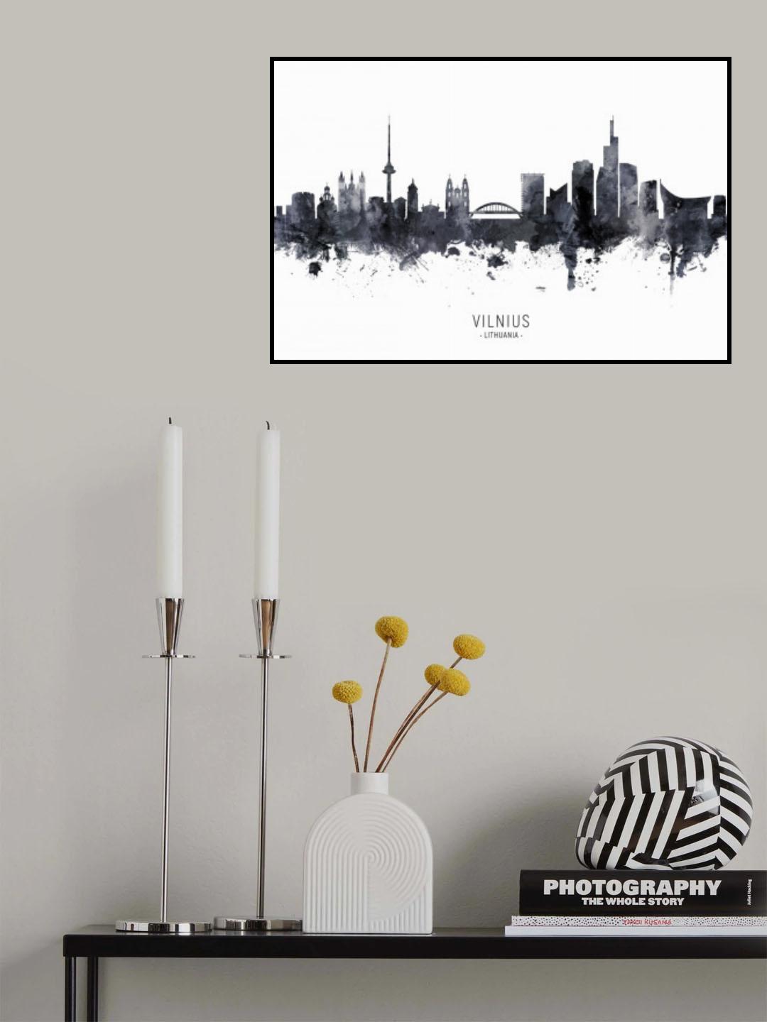 Vilnius Lithuania Skyline Poster och Canvastavla