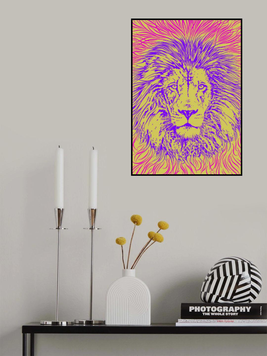 Lion Portrait – King of the Beasts Poster och Canvastavla