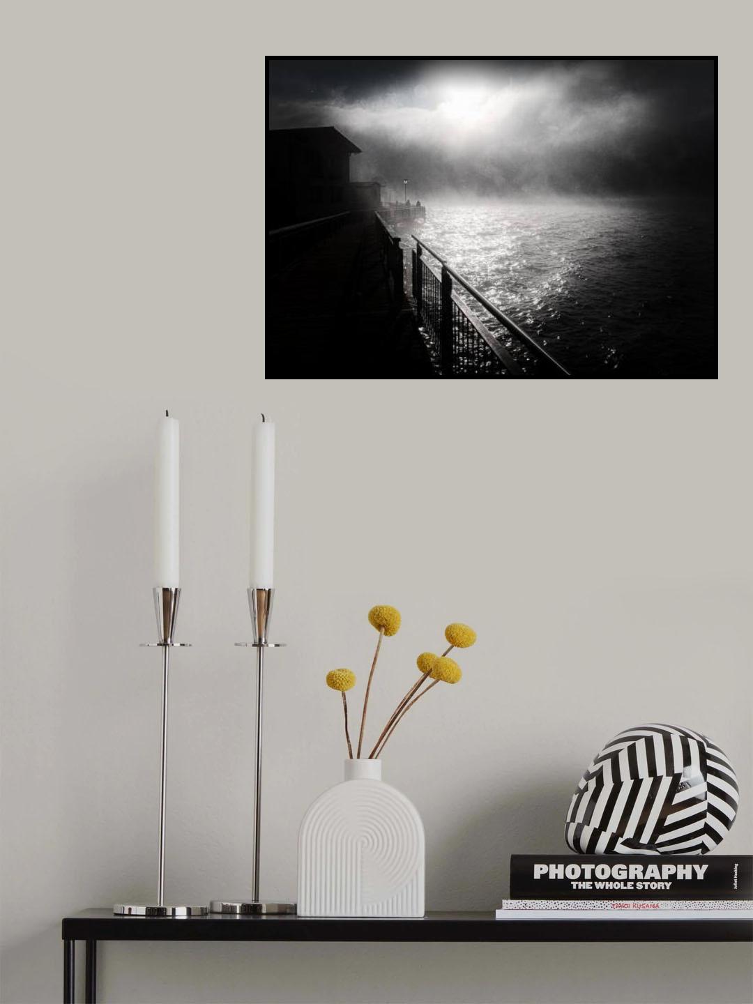 fog at the lake Poster och Canvastavla