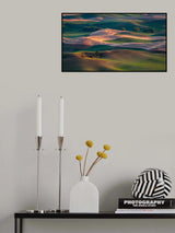 Farmland at sunset Poster och Canvastavla