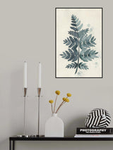 Teal watercolor fern 1 Poster och Canvastavla