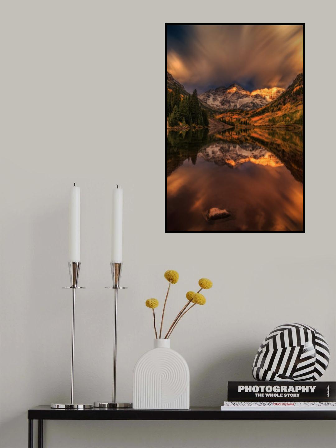 Sunrise at the Maroon Lake Poster och Canvastavla