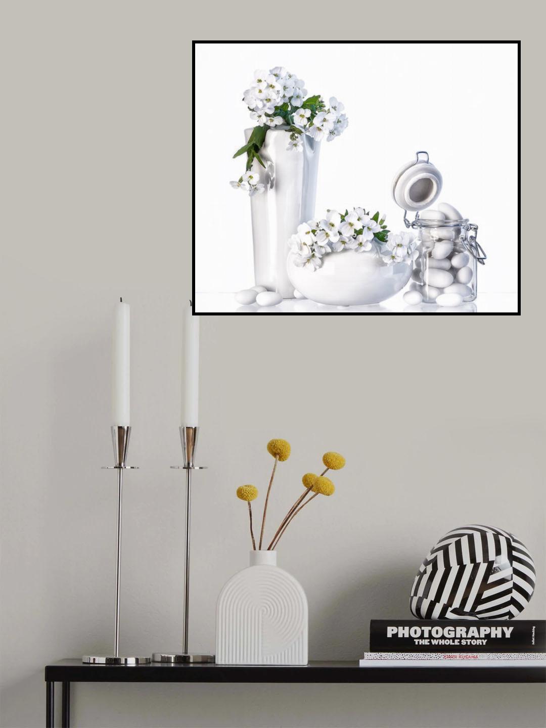 Still life in white Poster och Canvastavla