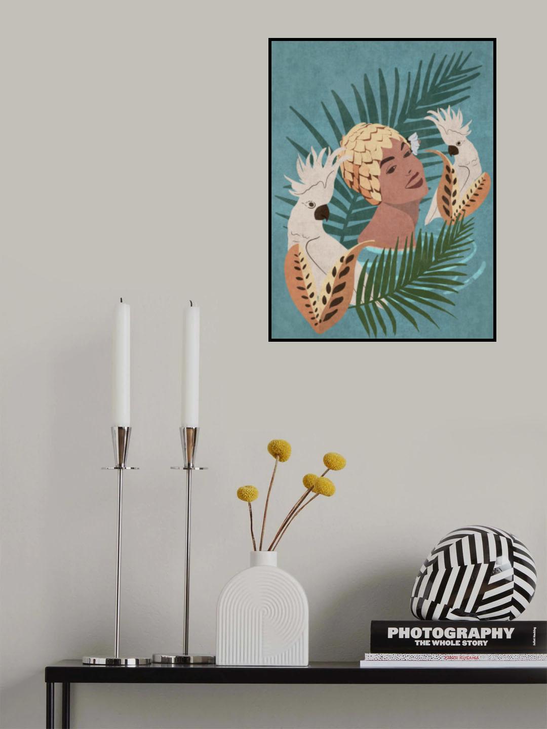 Parrot and Beauty Poster och Canvastavla