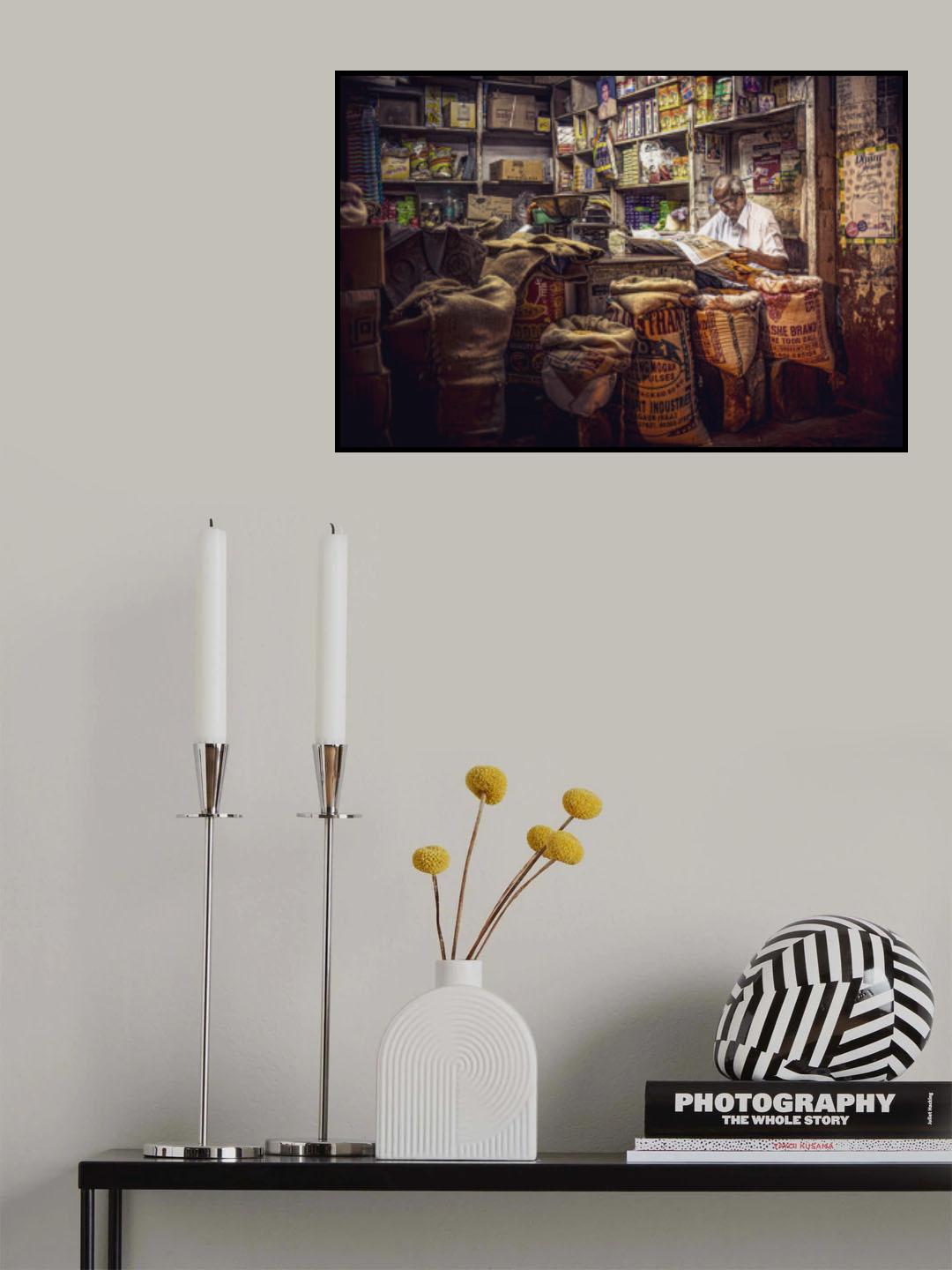 Night indian bazar Poster och Canvastavla