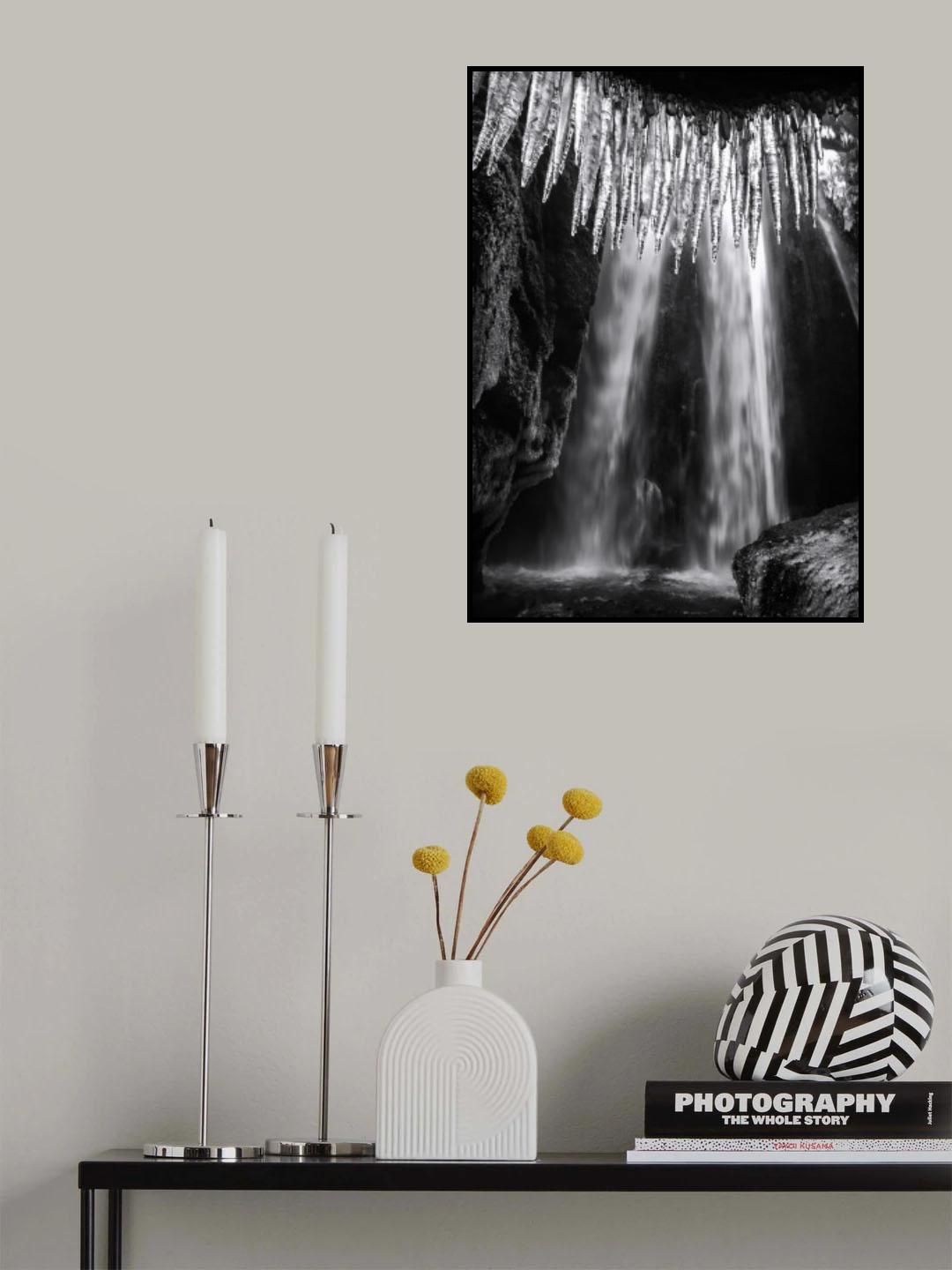 Ice and Waterfall Poster och Canvastavla