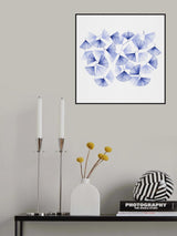 Fan Shape Lines Navy Blue Poster och Canvastavla