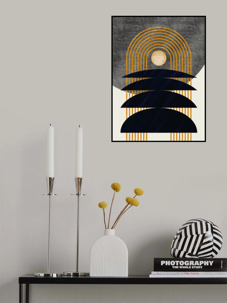 Marble Moon Geometry Poster och Canvastavla