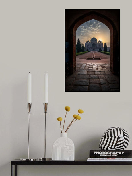 Humayun tomb - Glowing frame ! Poster och Canvastavla