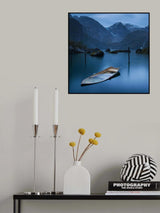 Twilight on the lake at the glacier Folgefonna Poster och Canvastavla