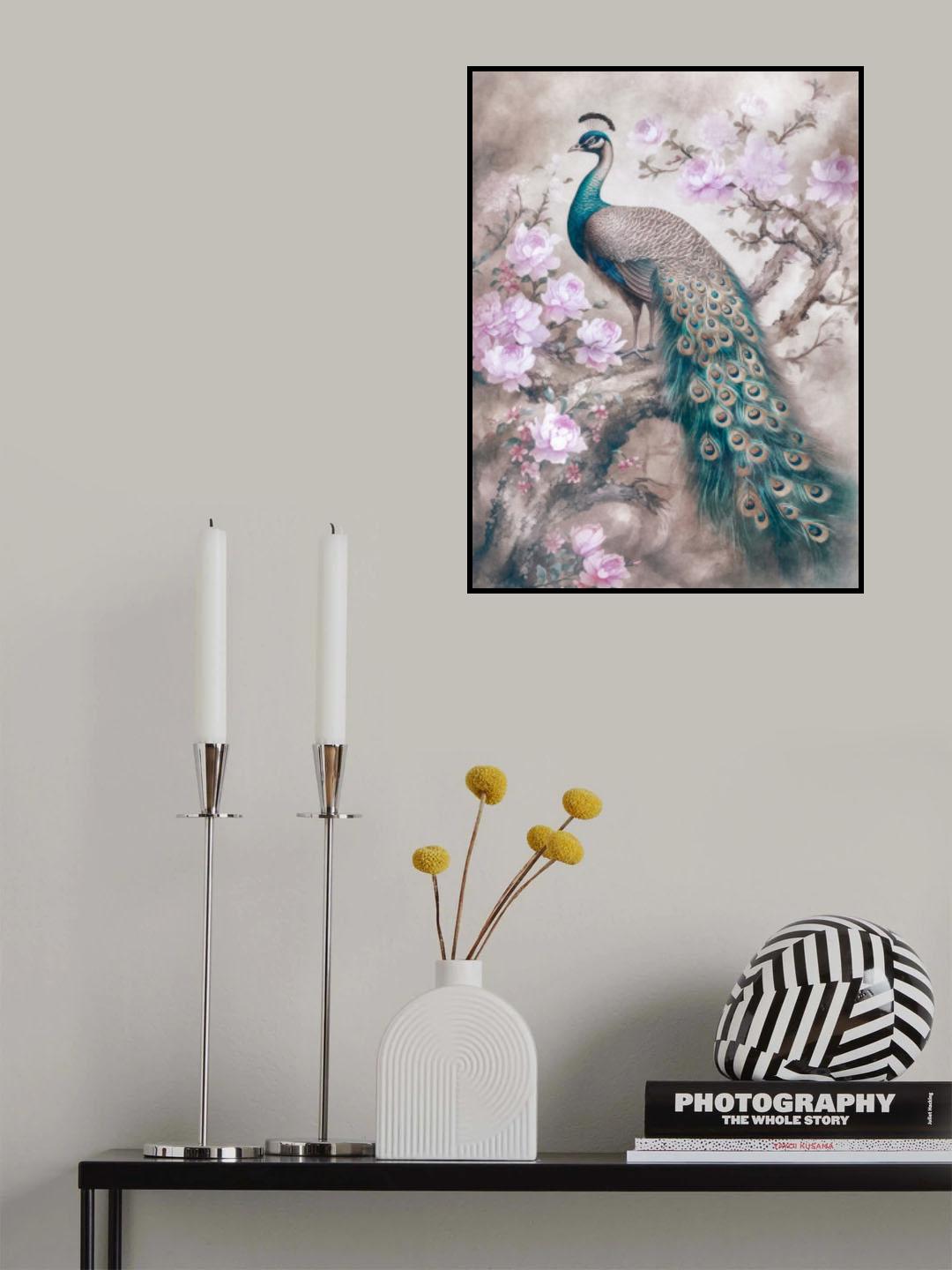 Peacocks Romance Garden Poster och Canvastavla
