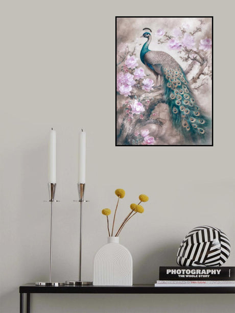 Peacocks Romance Garden Poster och Canvastavla