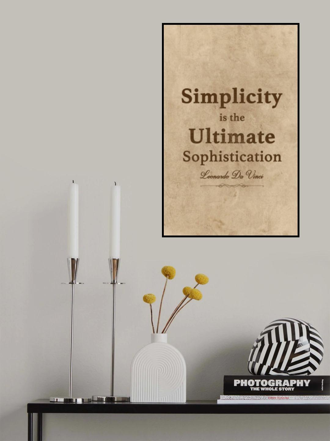 Da Vinci Quote Simplicity Poster och Canvastavla