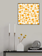 Shapely#2 Orange Geometric Abstract Poster och Canvastavla