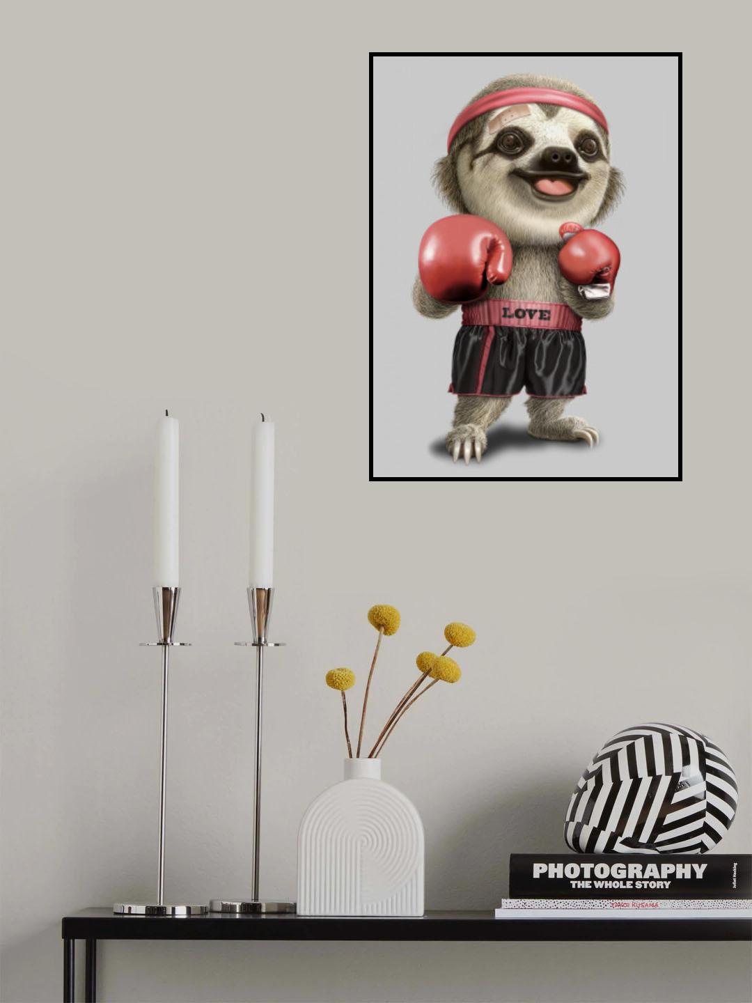the boxing sloth Poster och Canvastavla